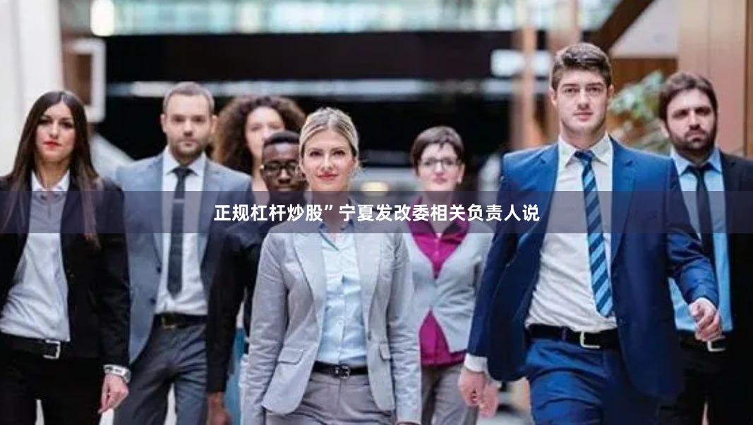 正规杠杆炒股”宁夏发改委相关负责人说